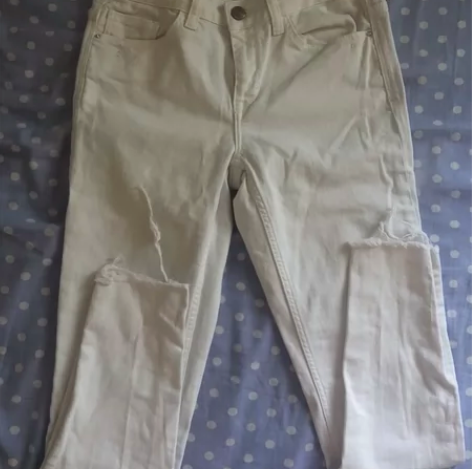 包邮ZARA纯白色牛仔裤 1975 复古款...