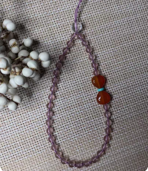 包邮全新天然草莓晶 手机挂绳 感兴趣的话点...