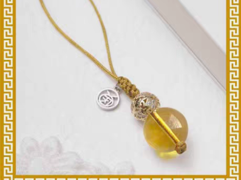 转卖麦玲玲吉庆堂【黄晶挂饰】手机挂绳小挂件...