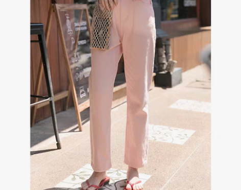 转卖Mixd/觅定 粉色牛仔裤女直筒裤宽松...