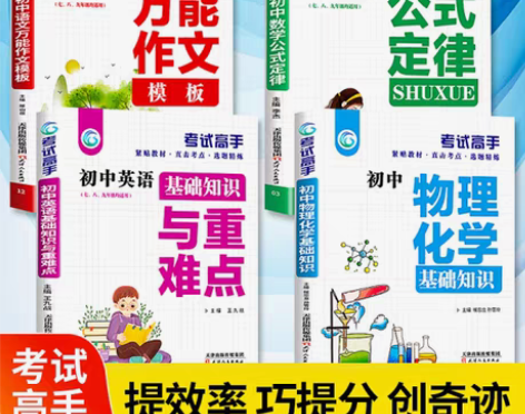 包邮考试高手 全套4册 初中语文数学英语物...