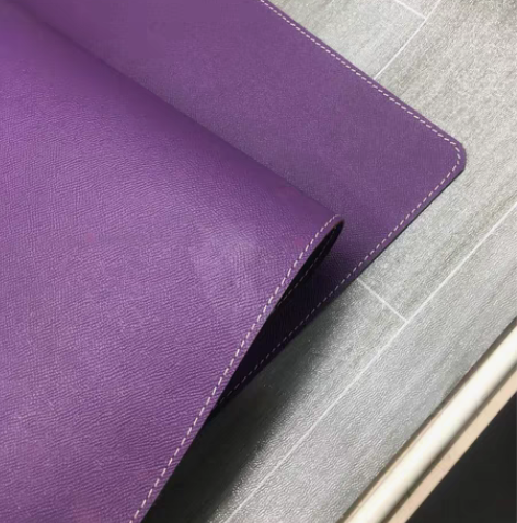 包邮特价手掌纹头层牛皮薰衣草紫色桌面垫鼠标...