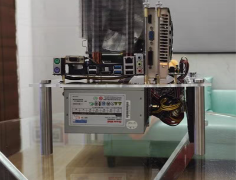 包邮下置式电源电脑主机机箱ITX开放式MA...