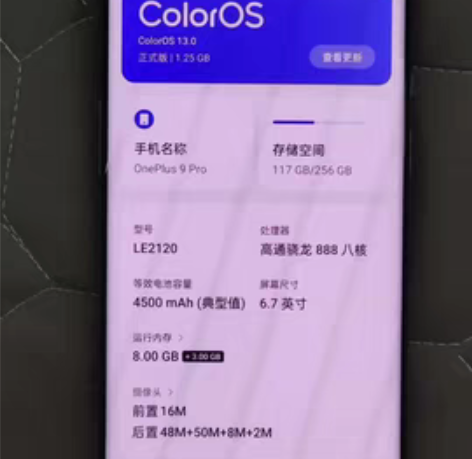 闲置一加9Pro 双卡全网通5g 颜色:绿...