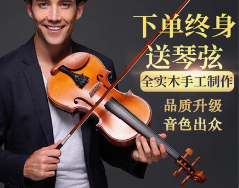 转卖台氏手工实木初学者小提琴成人儿童考级专...