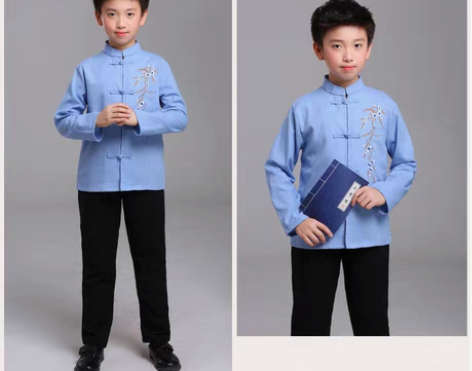 包邮儿童民国风服装学生装五四青年中山装男女...