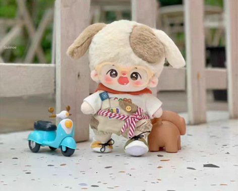【现货】刀出滑板小熊20cm棉花娃娃娃衣如...