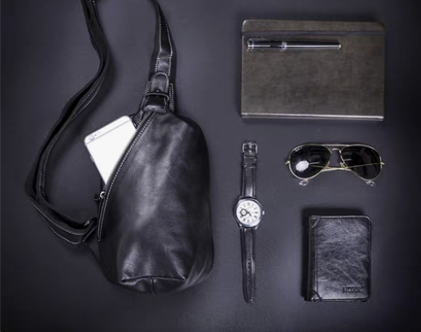 转卖麦哲胸包男包真皮休闲男士单肩包斜挎包韩...