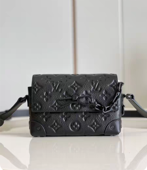 (私薇报价)lv男包盒子包牛皮压花单肩包斜...