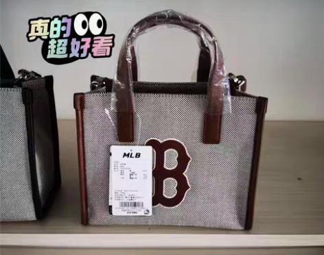 MLB小号帆布托特包NY洋基队水桶包单肩斜...