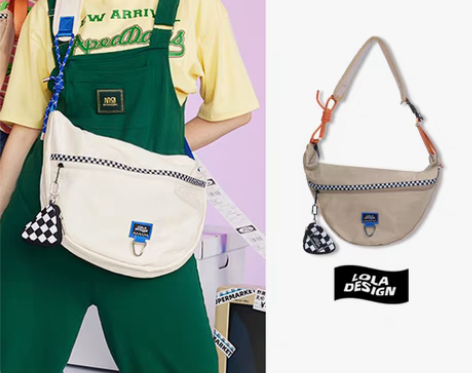 转卖萝拉原创【今日尽兴】街头少女半圆斜挎包...