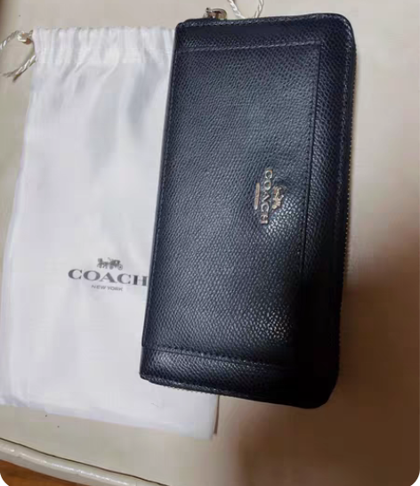 COACH真皮蔻驰男士/女士简约时尚拉链长...