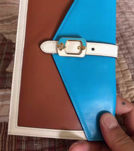 信封款女士小牛皮钱包，高端货，拼色，比正常...