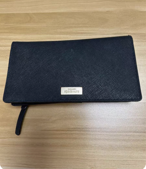 Kate Spate女士黑色长款钱包卡包，...