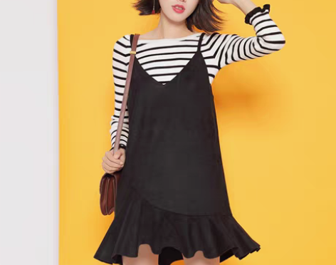 转卖拉夏贝尔 7m莫丽菲尔春夏新款绒面吊带...