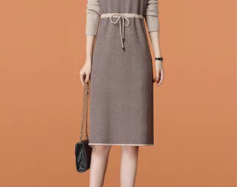 转卖【年货价】针织连衣裙女秋冬季2019新...