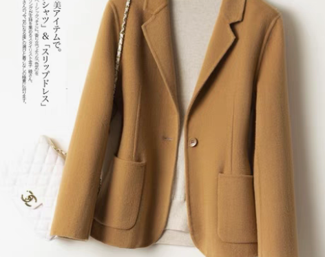 转卖日系轻奢双面羊绒大衣女2022年新款高...