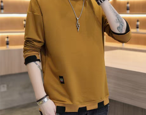 转卖长袖t恤男士2023新款打底衫韩版修身...