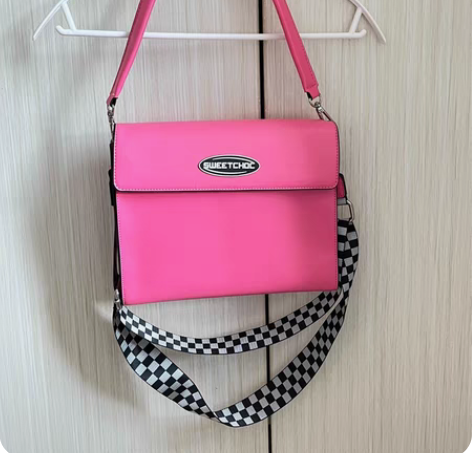 包邮三福女包玫红粉色韩版斜挎包单肩包手提包...