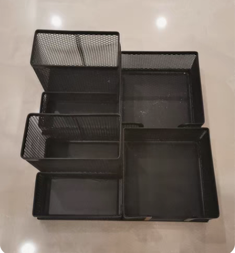 晨光笔筒圆形创意时尚韩国小清新笔筒金属铁网...