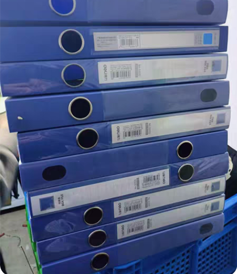 全新得力档案盒A4文件夹文件盒粘扣加厚塑料...