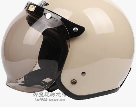 转卖台湾正安卡其电动哈雷摩托车头盔男女通用...