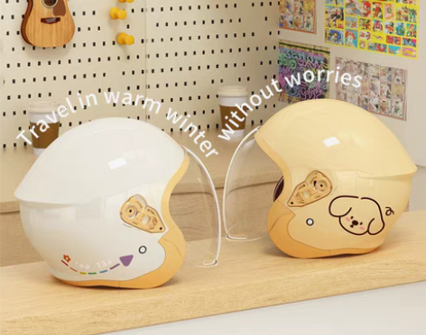 转卖YLAN电动车头盔男女冬季保暖复古半盔...