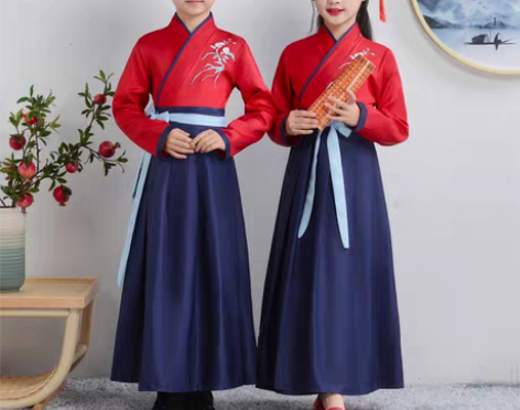 转卖全新2种款式元旦儿童古装汉服女童国学服...