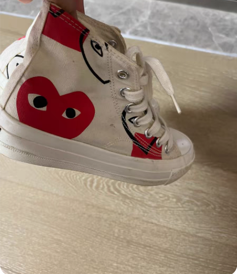 包邮川久保玲帆布鞋高帮36码 识货的闭眼入...