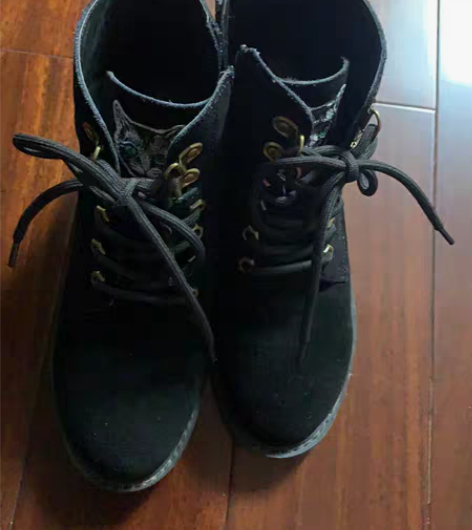 西村名物马丁靴麂皮内增高鞋35码225 内...