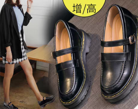 转卖内增高小皮鞋女2022新款日系JK制复...