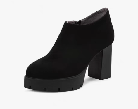 转卖JOOC/玖诗秋冬新款圆头羊猄皮防水台...