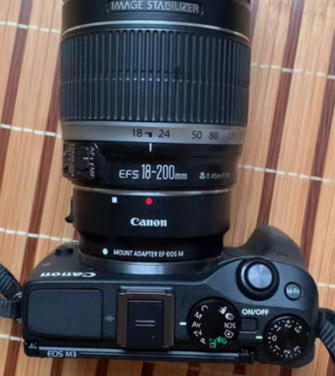 包邮佳能M3微单+佳能转接环+佳能18-2...