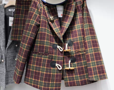 转卖小香风西装短裙套装两件套秋冬牛角扣网红...