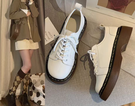 转卖英伦风小皮鞋女2021新款秋冬加绒日系...