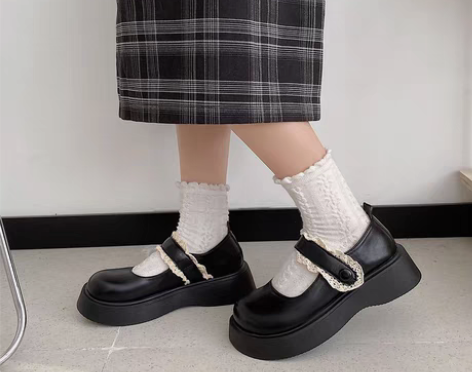 转卖皮鞋女英伦风日系鞋子制服黑色玛丽珍鞋单...