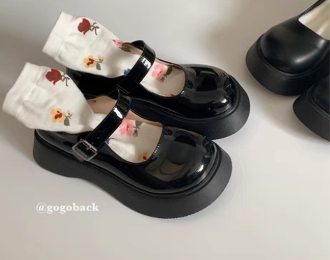 转卖gogoback超好看！黑色玛丽珍鞋女...