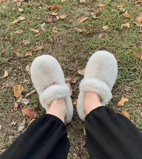 包邮【全新包邮】法式复古玛丽珍毛毛鞋法式复...