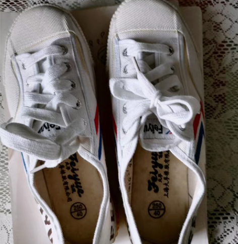 飞跃帆布鞋40码：买回家就穿了一次 有点小...