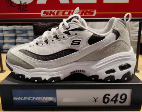 Skechers斯凯奇黑白金熊猫鞋运动复古...