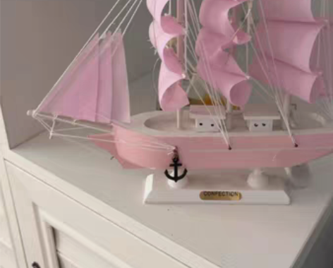 转卖少女心一帆风顺帆船工艺品仿真实木小木船...