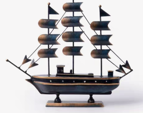 包邮现代家居风格 一帆风顺帆船 模型铁艺摆...