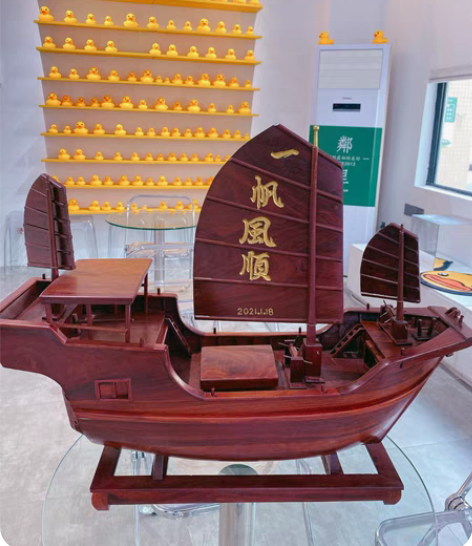 包邮全新 纯手工 自制高质量 红木帆船??...