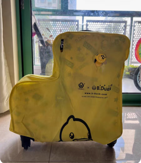 bduck小黄鸭儿童行李箱可坐可骑旅行箱女...