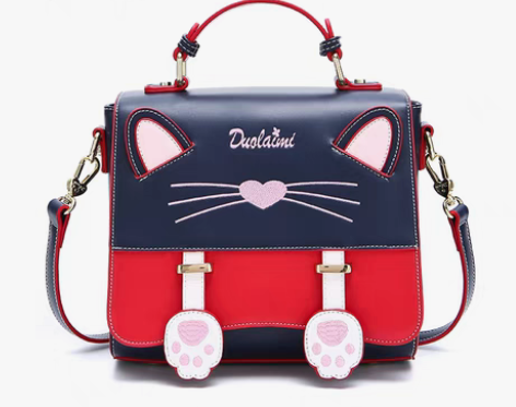 转卖多来米包包女2018新款秋冬款猫咪手提...