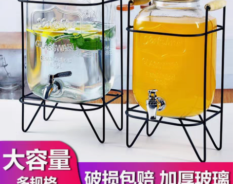 转卖可乐桶容器泡酒玻璃瓶带龙头饮料桶柠檬果...