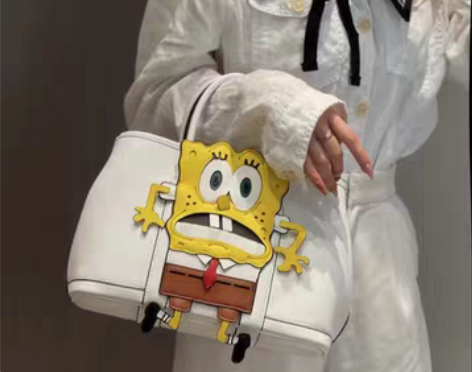 转卖大门牙bb纯手工制作拼接花园包卡通女包...