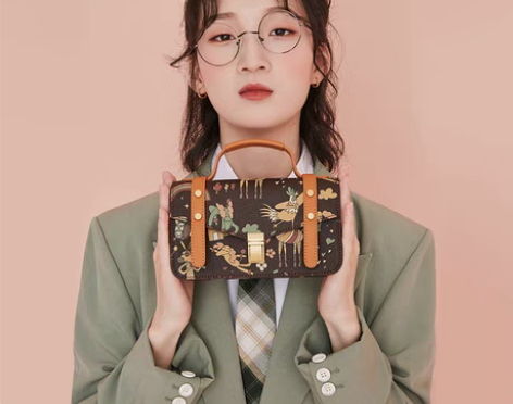 转卖【狂欢价】不莱玫老花礼盒小众邮差包手提...