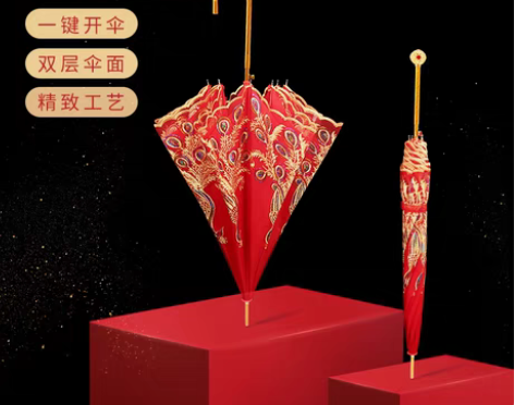 转卖红伞结婚新娘伞红色出嫁雨伞中式古风婚嫁...