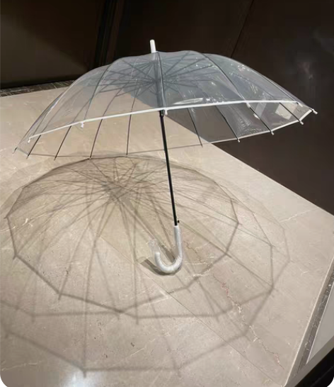 16骨透明雨伞长柄大号双人网红两用晴雨伞 ...